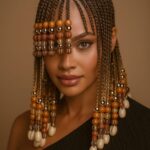 Tresses Tribales "Héritage Royal" – Perles, Or & Cauris